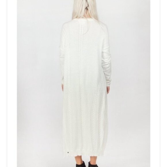 One Teaspoon Sorrento Knit Long Cardigan Sweater Duster Maxi Cream Cotton - Picture 16 of 16